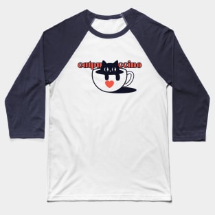 Catpuccino retro vintage Baseball T-Shirt